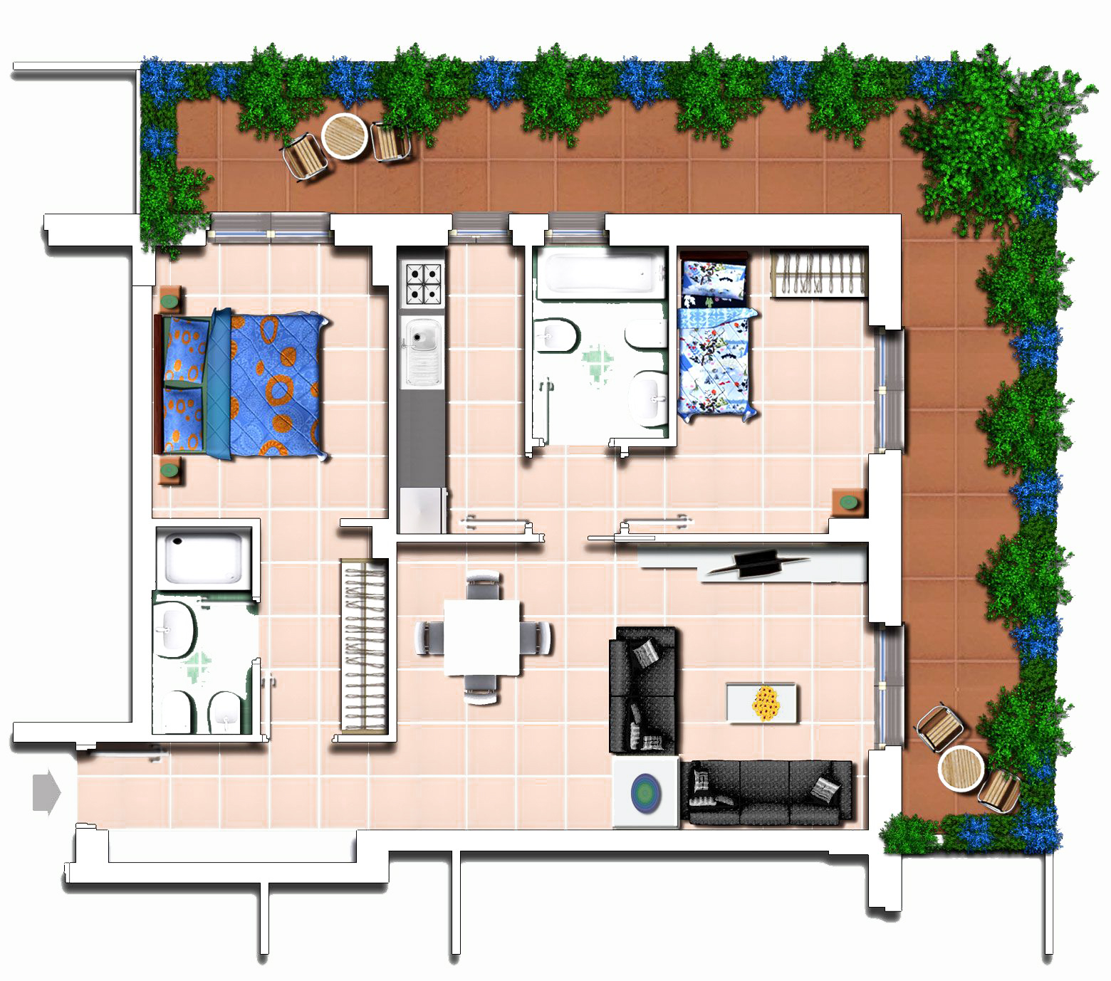 trilocale in affitto a Roma Est
