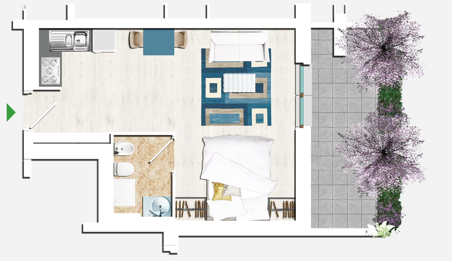 monolocale in affitto a Roma Est