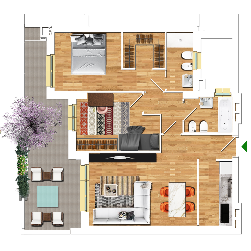 Trilocale in Vendita a Roma Sud - int.61 di 82