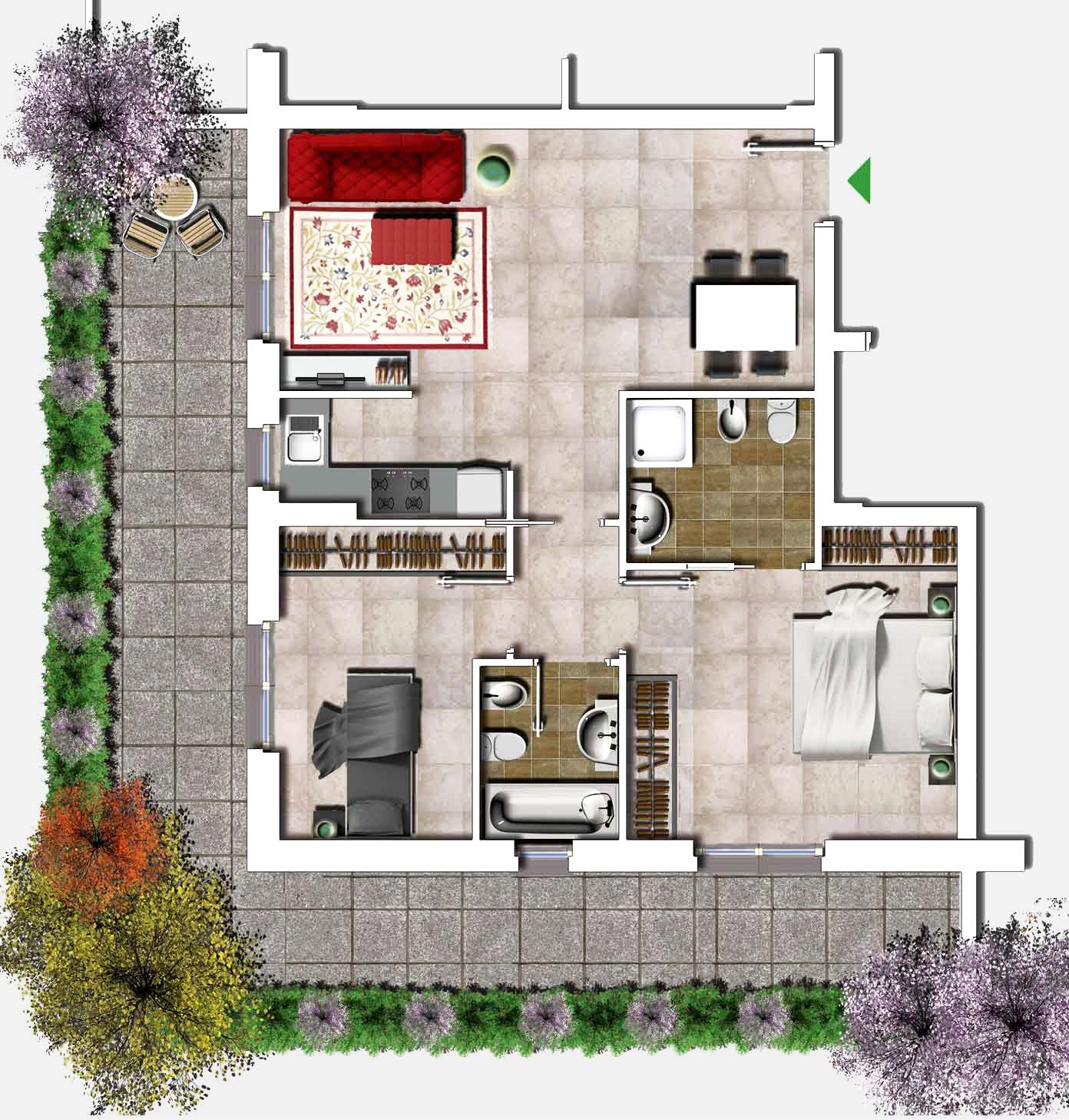 trilocale in affitto a Roma Sud