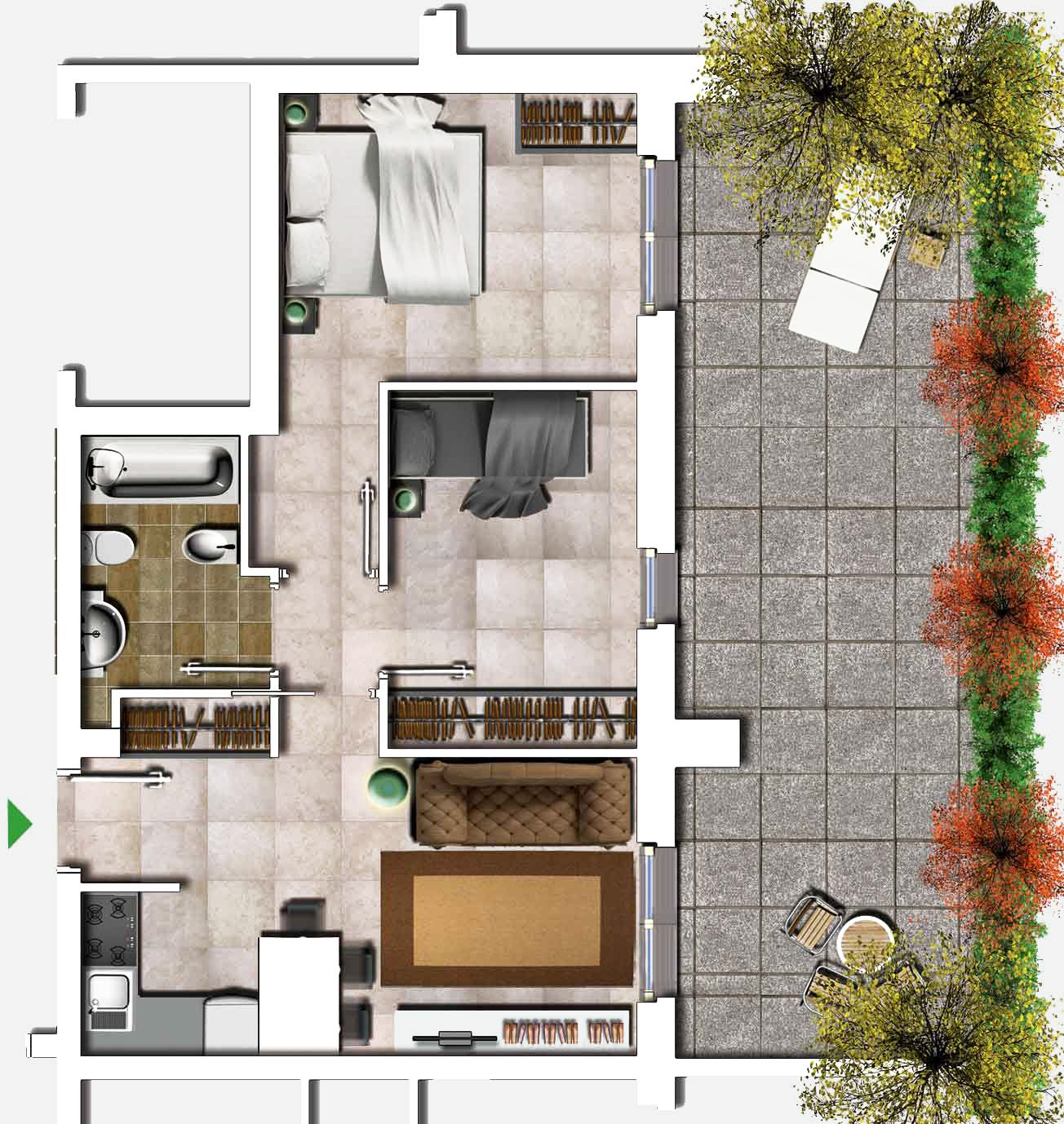 trilocale in affitto a Roma Sud