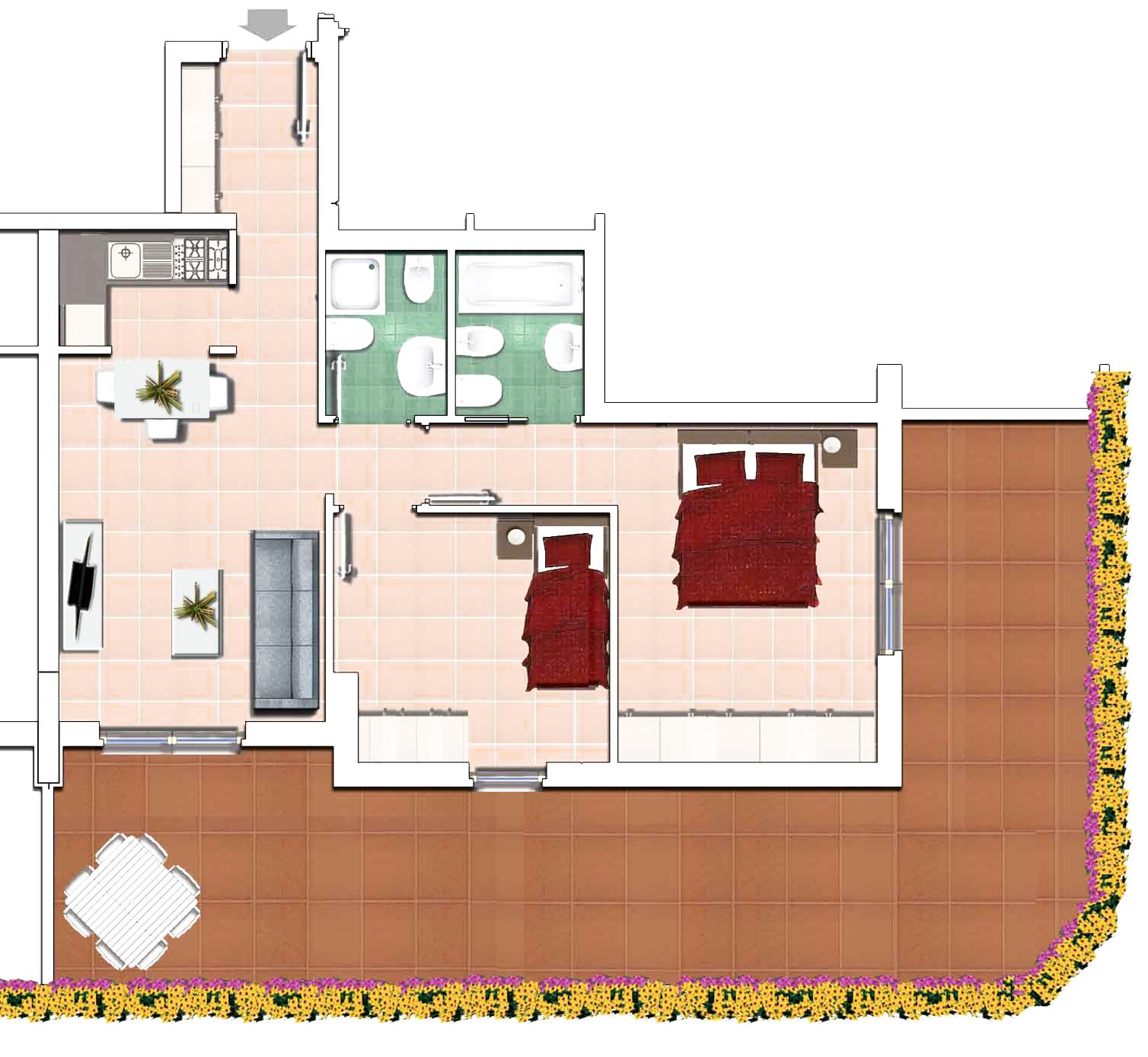 trilocale in affitto a Roma Est